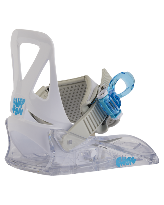 Burton Kids' Mini Grom Disc Snowboard Bindings - White Snowboard Bindings - Trojan Wake Ski Snow