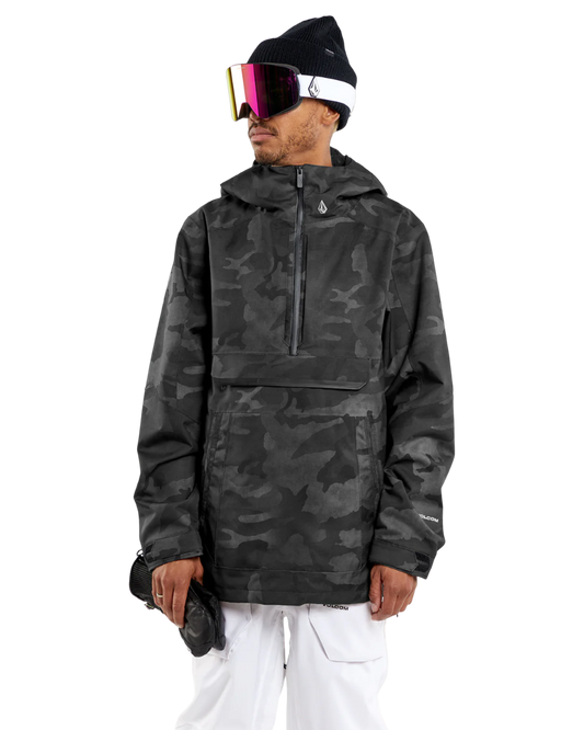 Volcom Brighton Pullover - Black Camo Snow Jackets - Trojan Wake Ski Snow