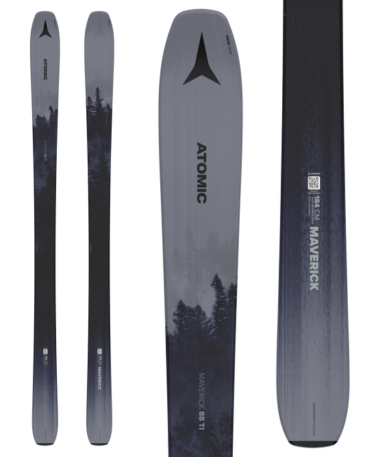 Atomic Maverick 88 Ti Snow Skis - Silver/Black - 2025 Snow Skis - Trojan Wake Ski Snow