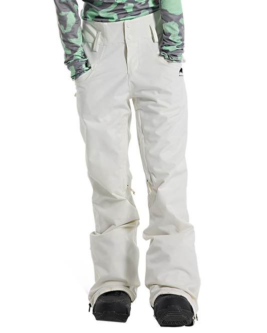 Burton Women's Marcy High Rise Stretch 2L Snow Pants - Stout White Snow Pants - Trojan Wake Ski Snow