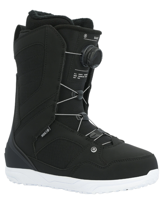 Ride Women's Sage Boa Snowboard Boots - Black - 2024 Snowboard Boots - Trojan Wake Ski Snow