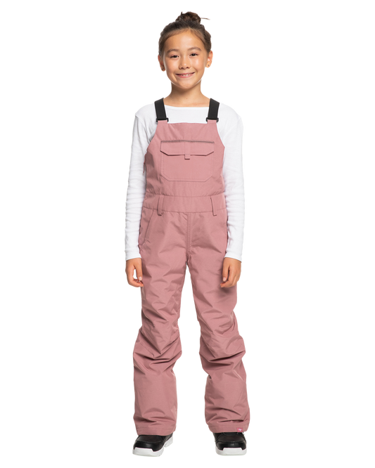 Roxy Girls' 8-16 Non Stop Technical Snow Bib Pants - Dusty Rose Snow Bibs - Trojan Wake Ski Snow
