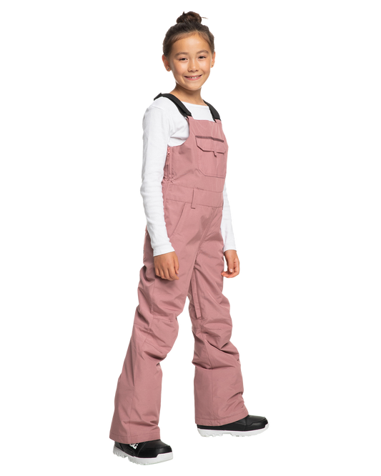 Roxy Girls' 8-16 Non Stop Technical Snow Bib Pants - Dusty Rose Snow Bibs - Trojan Wake Ski Snow