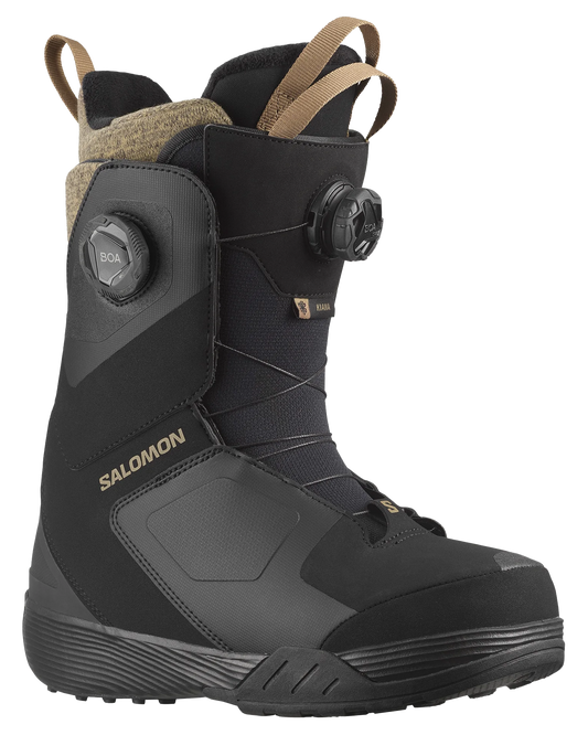 Salomon Women's Kiana Dual Boa Snowboard Boots - Black / Black / Sepia Tint - 2024 Snowboard Boots - Trojan Wake Ski Snow